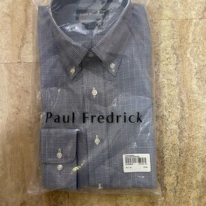 NWT Paul Fredrick Men’s Dress Shirt with button down collar!!!